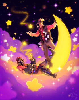 Pyro and Sniper in the Clouds